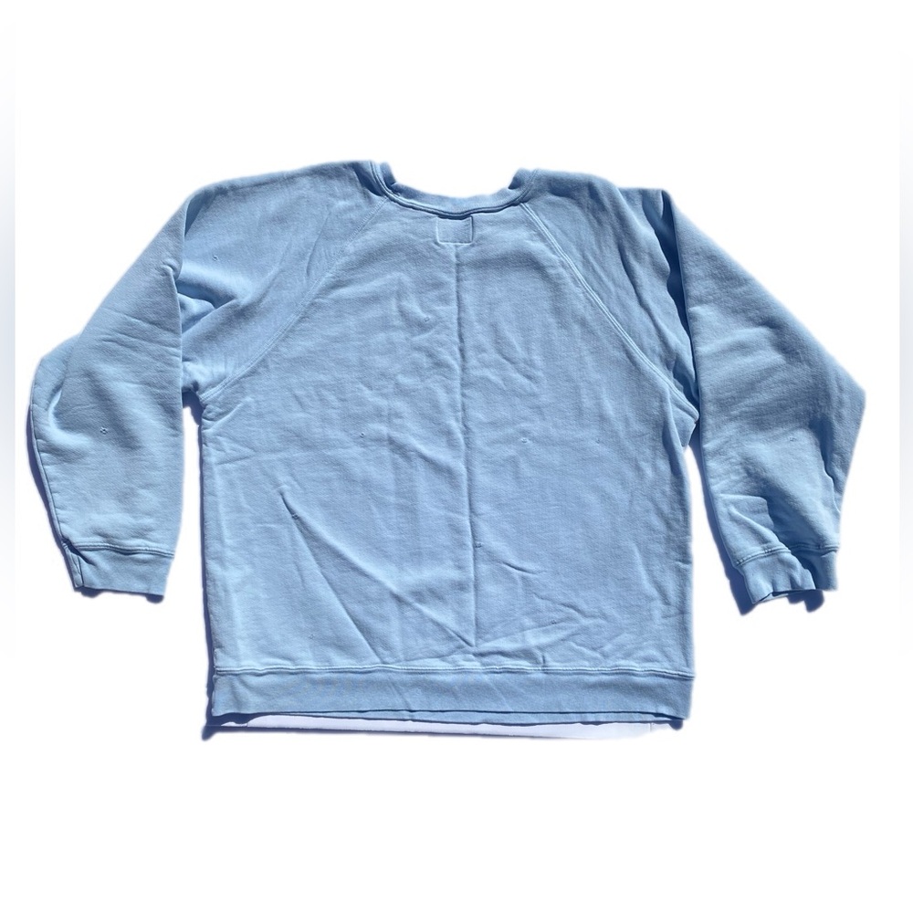 Free People Retro Brand Sweatshirt Brooklyn Graphic Light Blue large EUC - Picture 5 of 11